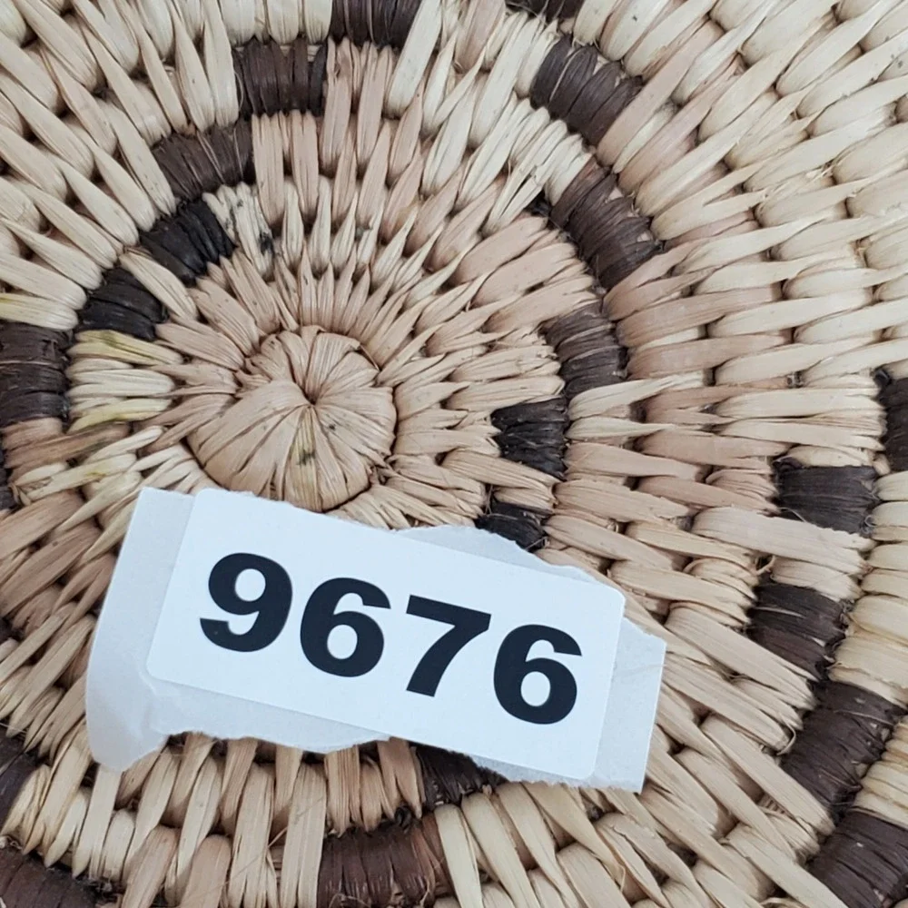 Native Woven Round Basket Decorative Wall Art‎ Natural Tan Brown 9.5 in